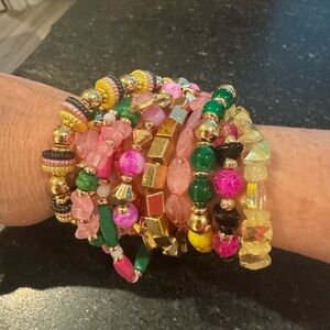 NWT set of 11 trendy stretch bracelets
